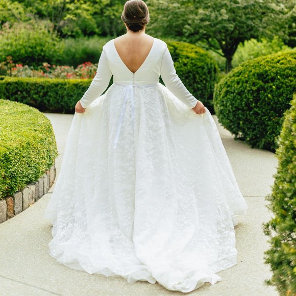 A-Line Wedding Dress With Long Sleeves - Picture 2 of 6